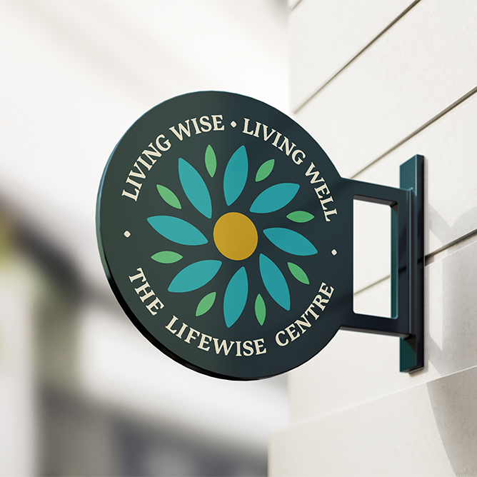 Graphic design branding package for The Lifewise Centre, NSW AUSTRALIA | Building signage